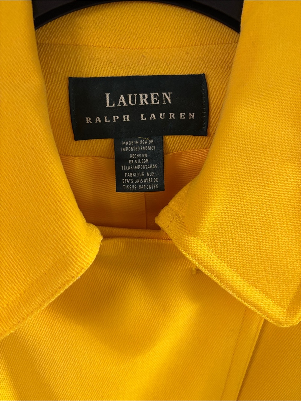 Lauren Ralph Lauren Bright Yellow Double-Breasted Blazer Jacket - Picture 2 of 5